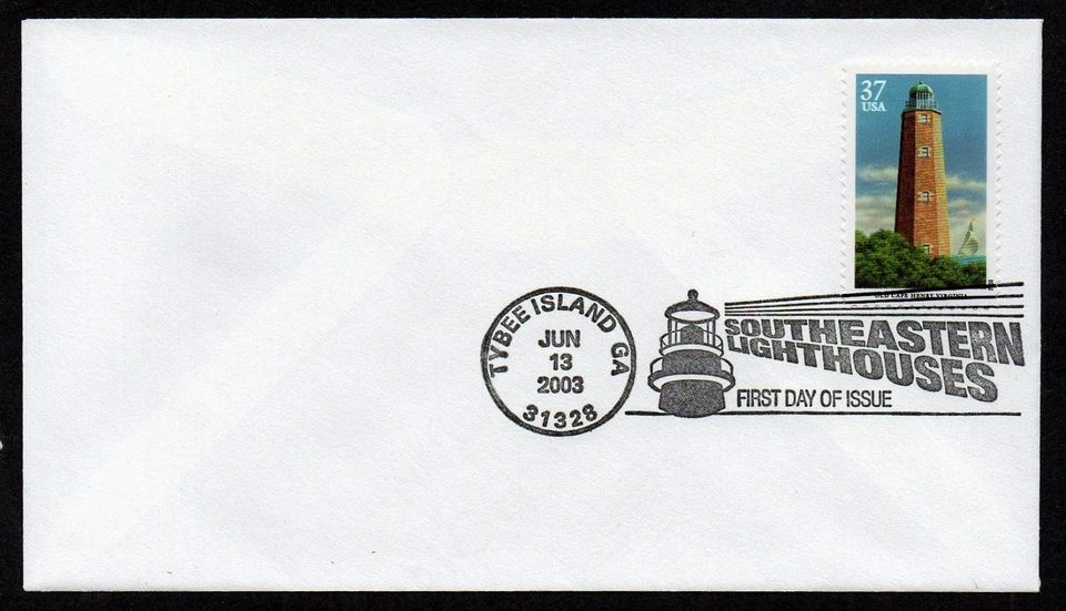 USA, SCOTT # 3787-3791, SET OF 5 FDC COVERS - SOUTHEASTERN LIGHTHOUSES YEAR 2003 - Image 2 of 4