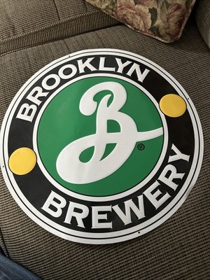 Brooklyn Brewery Round Metal Beer Sign Man Cave Bar 17 