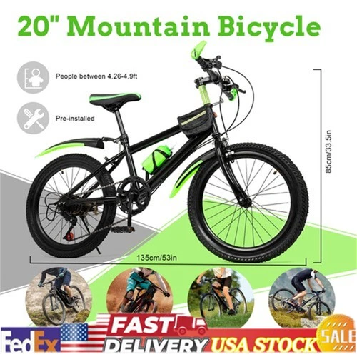 20 Inch Kids Bike Bicycle Children Boys Gril Cycling High Carbon Steel Bike SALE