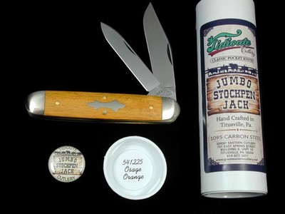 GREAT EASTERN GEC TIDIOUTE OSAGE ORANGE WOOD STOCKPEN JACK KNIFE NIT 541225