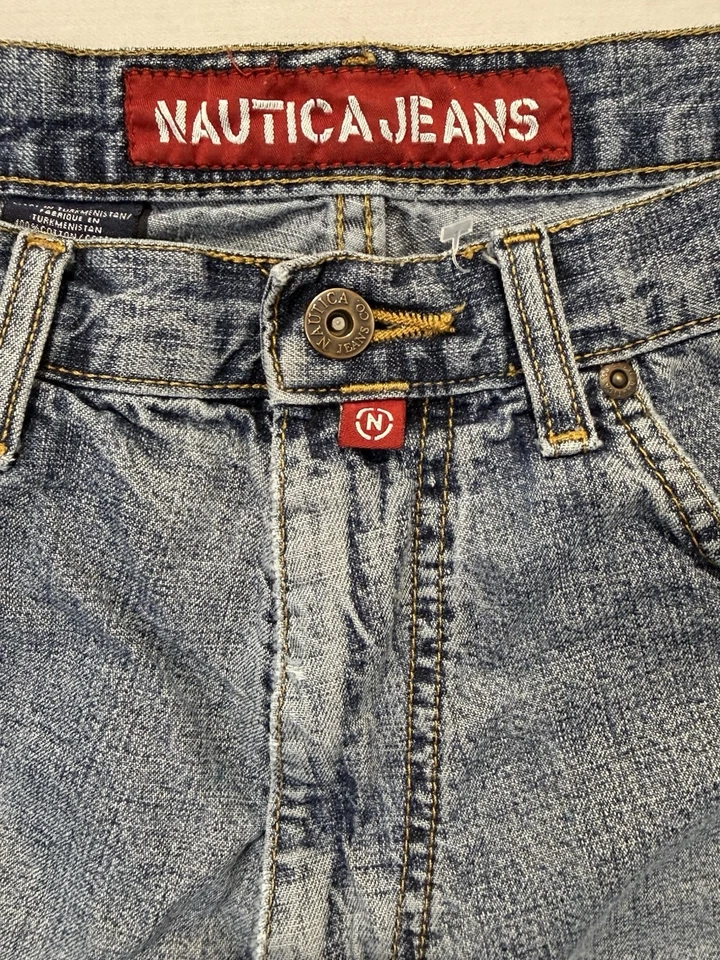 Винтажные мужские джинсовые шорты Nautica 32 синие плотничные шорты мешковатые свободные Y2K гранж - Изображение 3 из 4