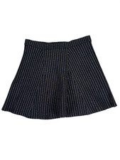 BCBGMaxazria Women's Black Metallic Pull On A-Line Skirt - L