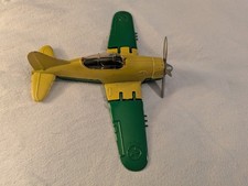 1950's Metal Hubley Kiddie Toy Airplane Folding Wings and Wheels