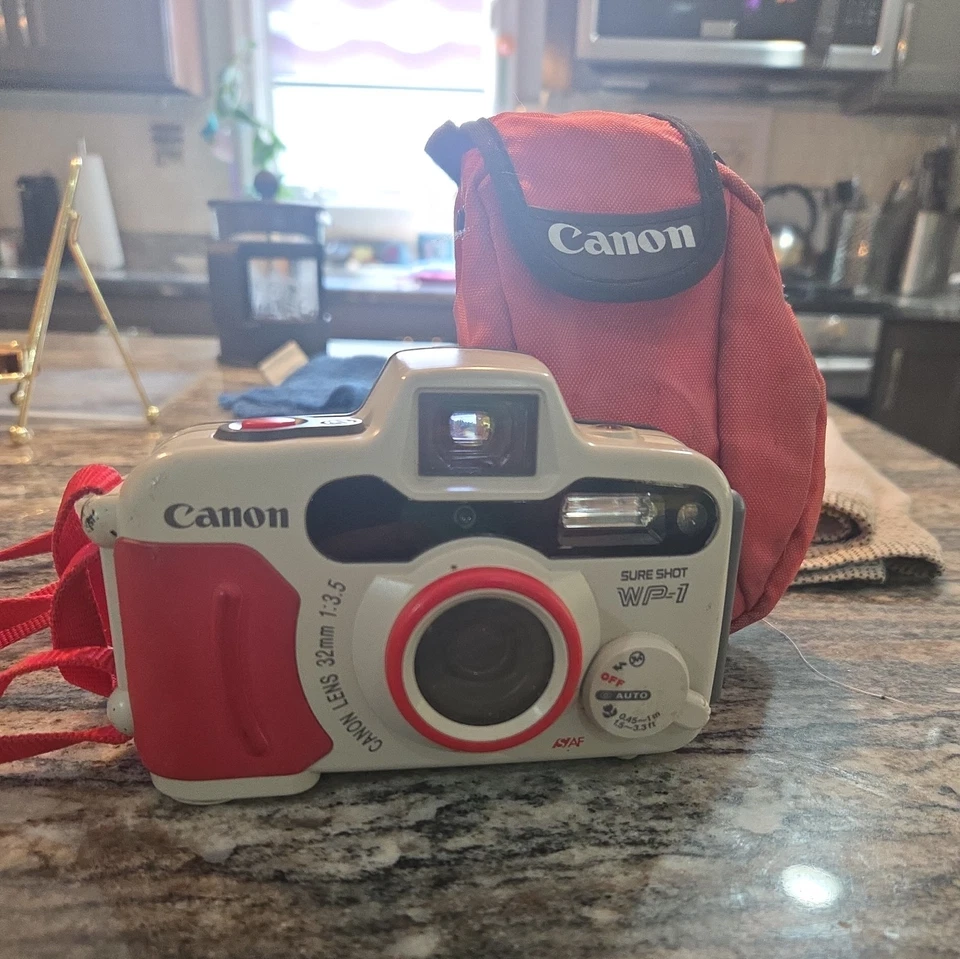 Cámara Canon Sure Shot WP-1 resistente a la intemperie de 35 mm rara [casi sin usar] de JAPÓN Foto 4 de 4