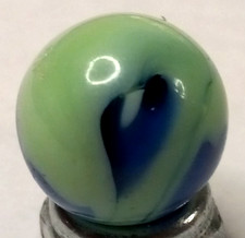 Vintage Alley Agate Pistachio Inky Swirl Marble .60" Mint Condition 126045