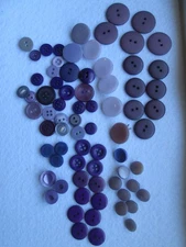 Vintage 132 shades of purple sewing buttons shank, 2 & 4 hole