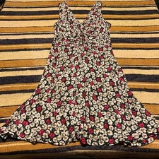 Vintage Y2K 90s Dress Floral Dainty Garden Cottagecore Karin Stevens Sz 8 Midi