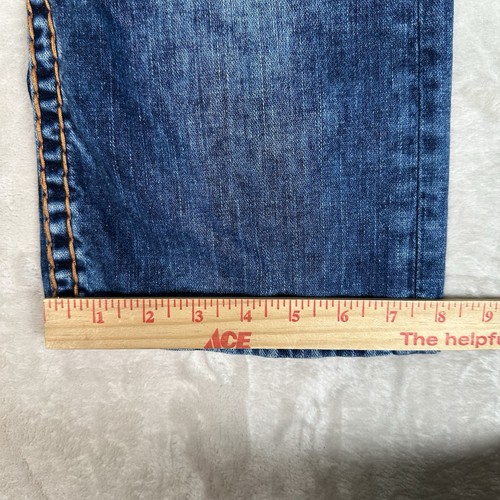 True Religion World Tour Jeans Straight Burnt Orange Stitch Flap Pocket Sz 32x33 - Picture 7 of 13