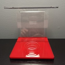 Baseball Case Display Holder: 2PCS Acrylic Clear Ball Box with Red Base