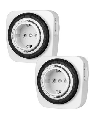 DEWENWILS Mechanische Zeitschaltuhr Steckdose,Kindersicherung,2 Packs,Timer