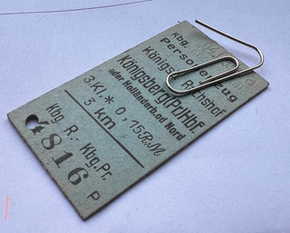 Fahrkarte Königsberg (Preussen) 1944 Rathshof Hbf KWS Antik Ostpreußen Bahn RRR