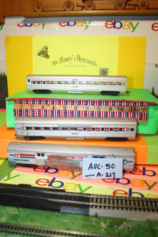 Three HO* Unbranded Amtrak 10" Passenger Car Set - see details