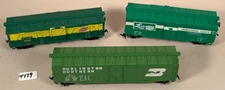 HO Gauge Train Cars (3), Mixed Brands (T-179)
