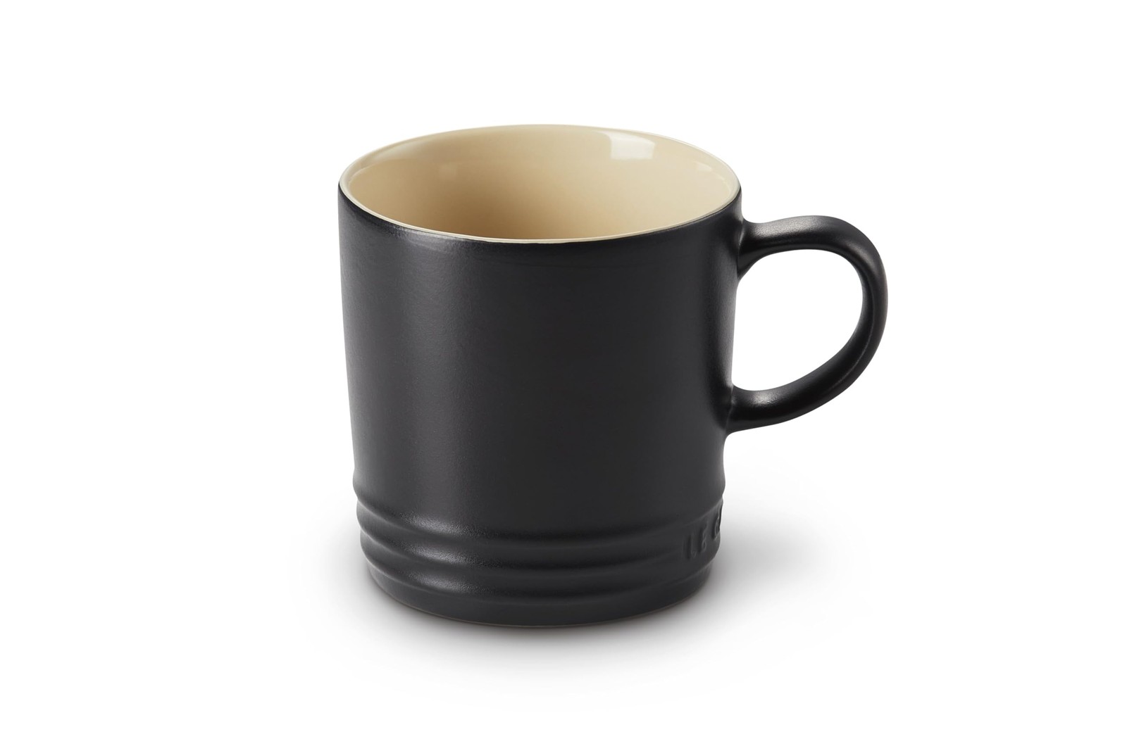LE CREUSET Stoneware Coffee Mug, 350 ml, Matte Black, 350 Black