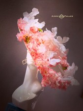 Kentucky Derby Fascinator Salmon Pink Peach Cherry Blossom Hat Royal Ascot Hat