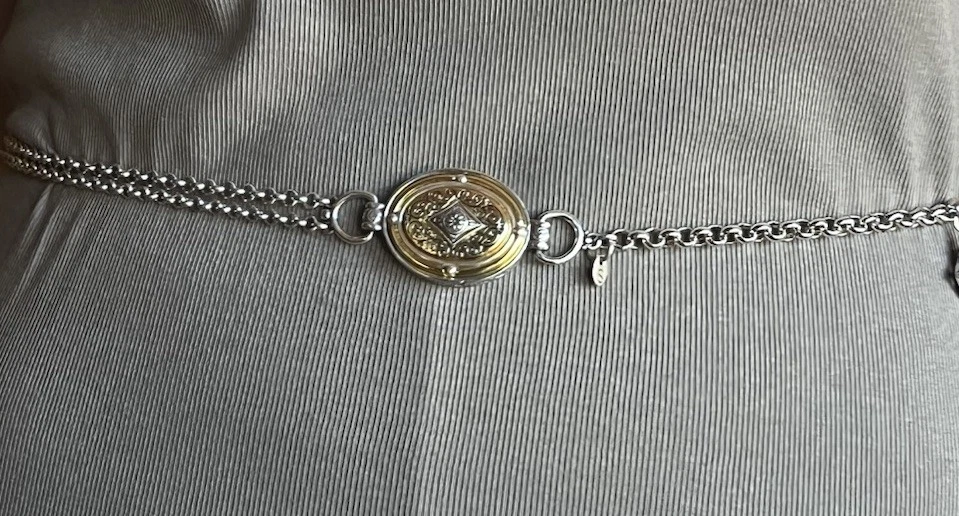 Brighton Collectibles silver/gold tone chain belt Brighton Chain Belt - Etsy main image 4
