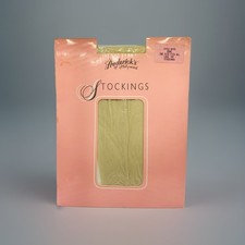 NOS Vtg Fredericks of Hollywood Lace Top Nylon Stockings Bone One Size OS  995