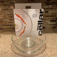 The Cellar R.H.Macy & Company 2 Piece Glass Chip and Dip Set In Box