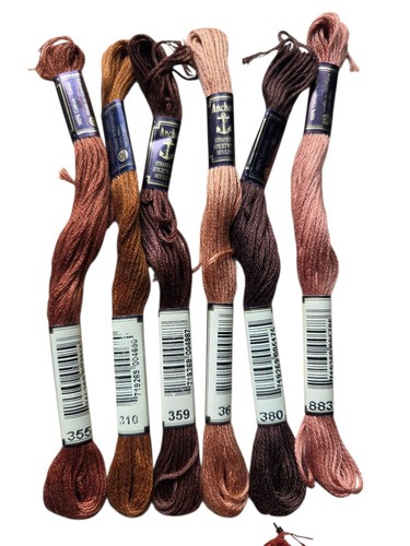 DMC 33 Skeins + 6 Anchor + Extras Asst Brown Beige Tan Floss Cotton - Picture 3 of 5