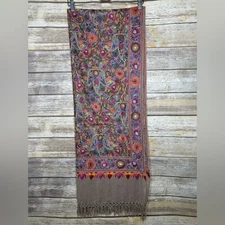 Kalamkari shawl pure pashmina shawl with Kashmiri sozni Tilla embroidery