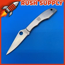 Spyderco Grasshopper Stainless Handle Full-Flat Ground Folding Blade Knife C138P