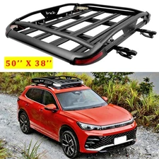Roof Rack Luggage Cargo Basket + Cross Bars w/ LED Light For VW Tiguan 2001-2024