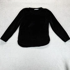 Lulu B Womens Black Long Sleeve Chenille Pullover Sweater Cozy Soft Size S