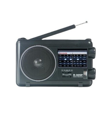 TECSUN R-305P Vollband-DSP-Handfunkgerät, Analogzifferblatt, Schwarz