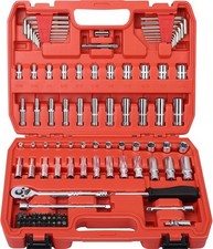 1/4" Drive Socket Ratchet Set 101PCS Metric SAE w/ 72T Wrench