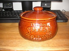 PEARSONS OF CHESTERFIELD THORNTONS SPECIAL TOFFEE LIDDED JAR BROWN EARTHENWARE