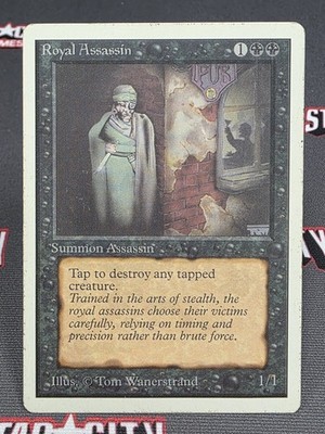 MTG Royal Assassin- DAMAGED -Unlimited Edition Magic the Gathering Card #  124
