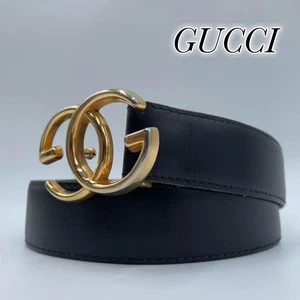 Ceinture homme Gucci GG boucle cuir noir