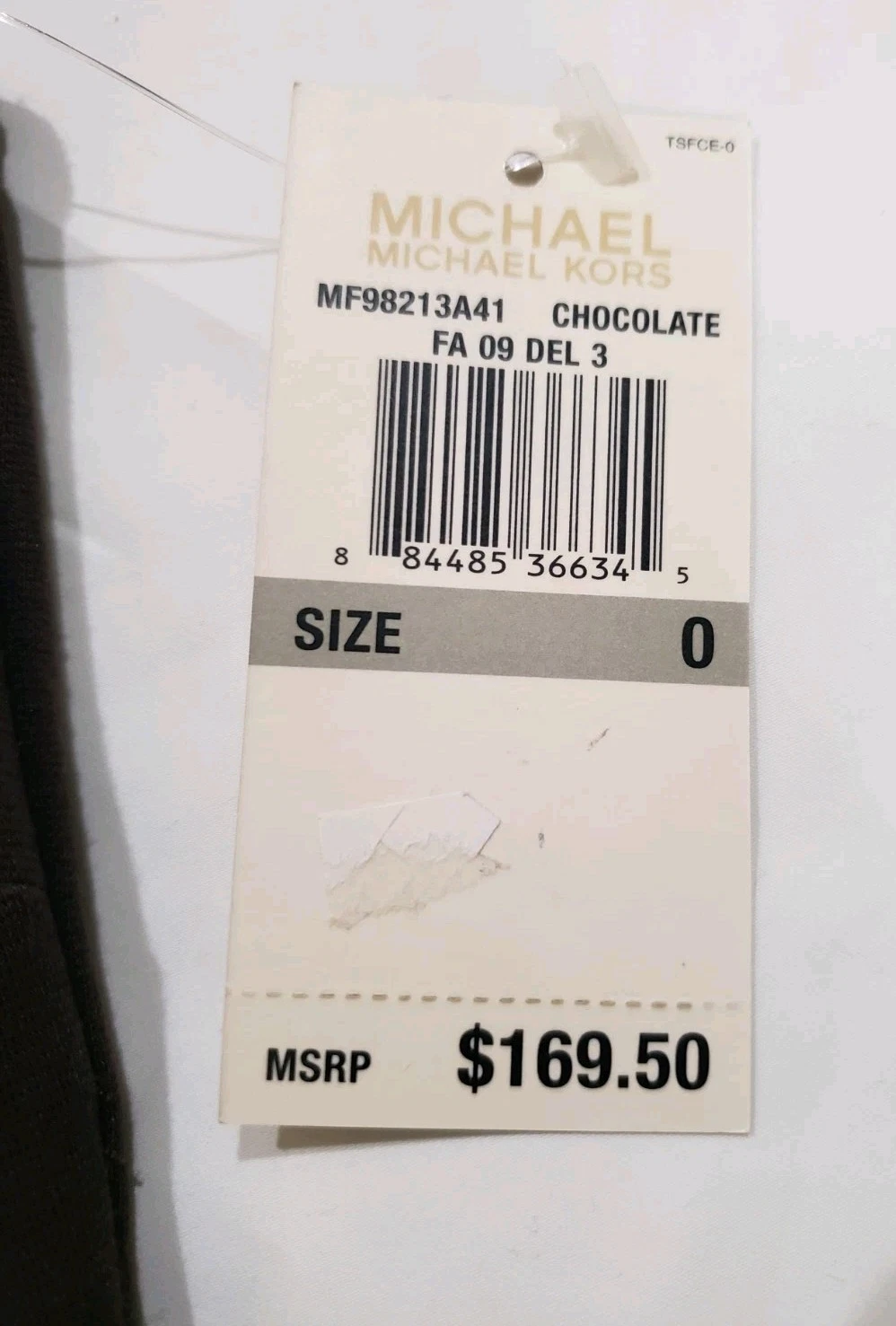 Abito smanicato Michael Kors cioccolato elasticizzato ponte perline oro (0) nuovo con etichette $169 50