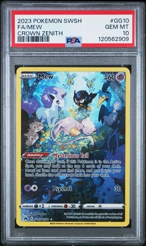 2023 POKEMON SWORD & SHIELD CROWN ZENITH #GG10 FULL ART/MEW PSA 10