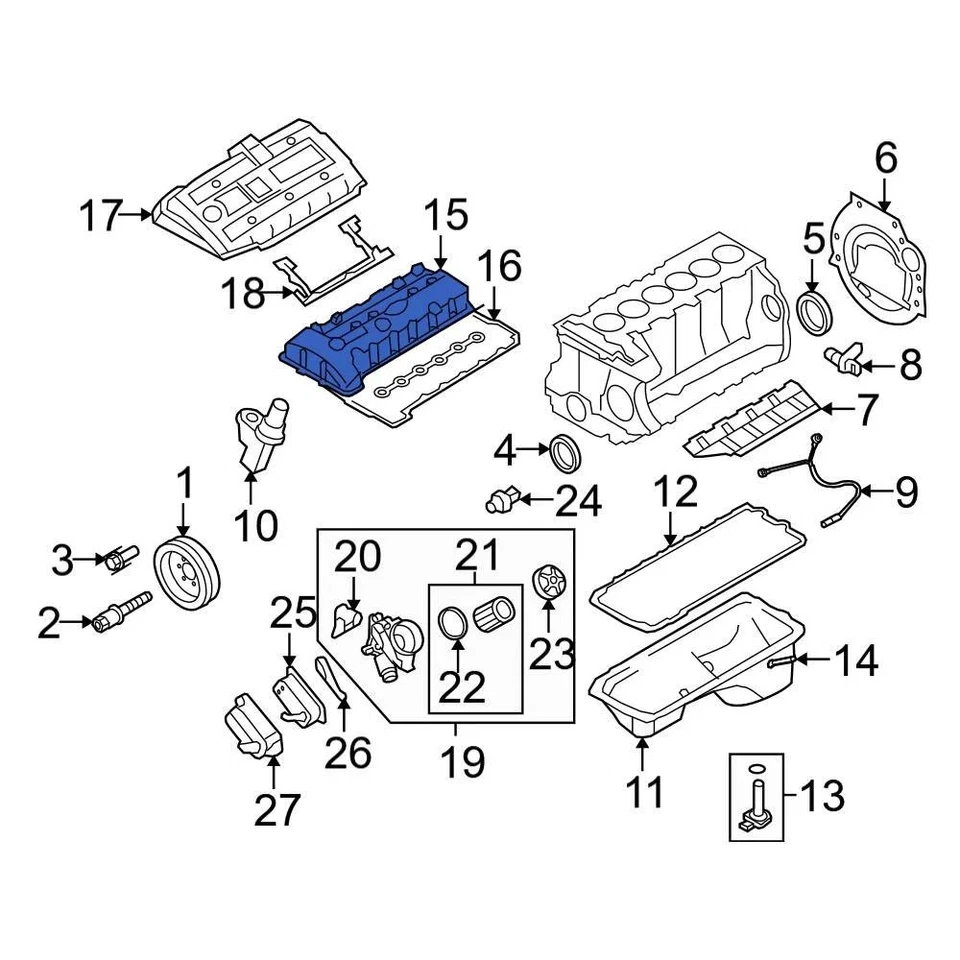 For BMW Z4 2006 BMW 11127548274 Engine Valve Cover Foto 3 de 3