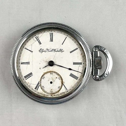 Antique 1893 ELGIN 18s Hunter Case Pocket Watch 15J Grade 82 for Parts/Repair