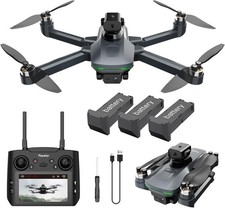 Mcokoe GPS Drones with Camera for Adults 4K，Remote S197-3Battery, Black