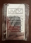 Johnson Matthey JM 10 Troy oz .999 Fine Silver Bar - SN# 277162