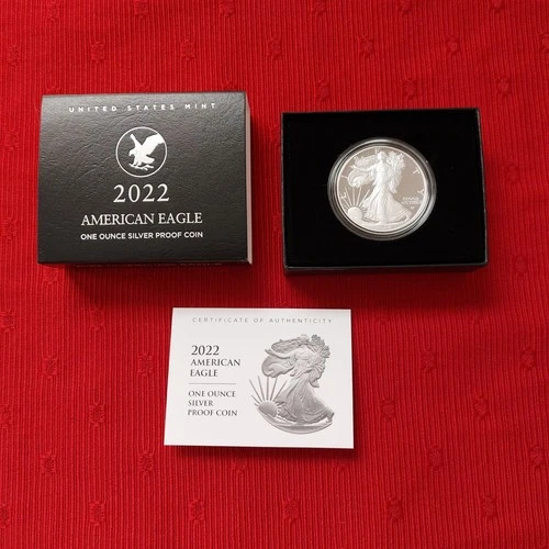 2022-S American Eagle Silver Proof Dollar 1 oz. Bullion Coin with Box & COA