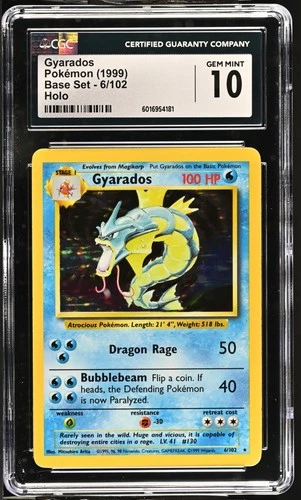1999 POKEMON BASE SET UNLIMITED #6 GYARADOS-HOLO CGC 10 GEM MINT