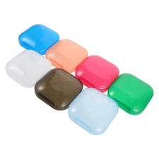 7 PCS Denture Holder Retainer Container Case Compact Dental Cleaning