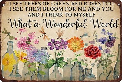 What a Wonderful World I See Trees of Green Red Roses Too Flowers Green, 