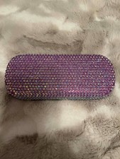 New Glasses Hard Case Purple Crystals Bling