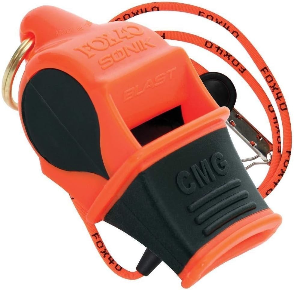 Sonik Blast Pealess Whistle - 120+ Decibels in Orange & Black - Ultra Reliable