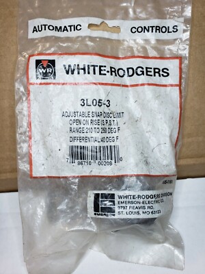 White-Rodgers 3L05-3 Adjustable Snap Disc Limit Range 210F-250F