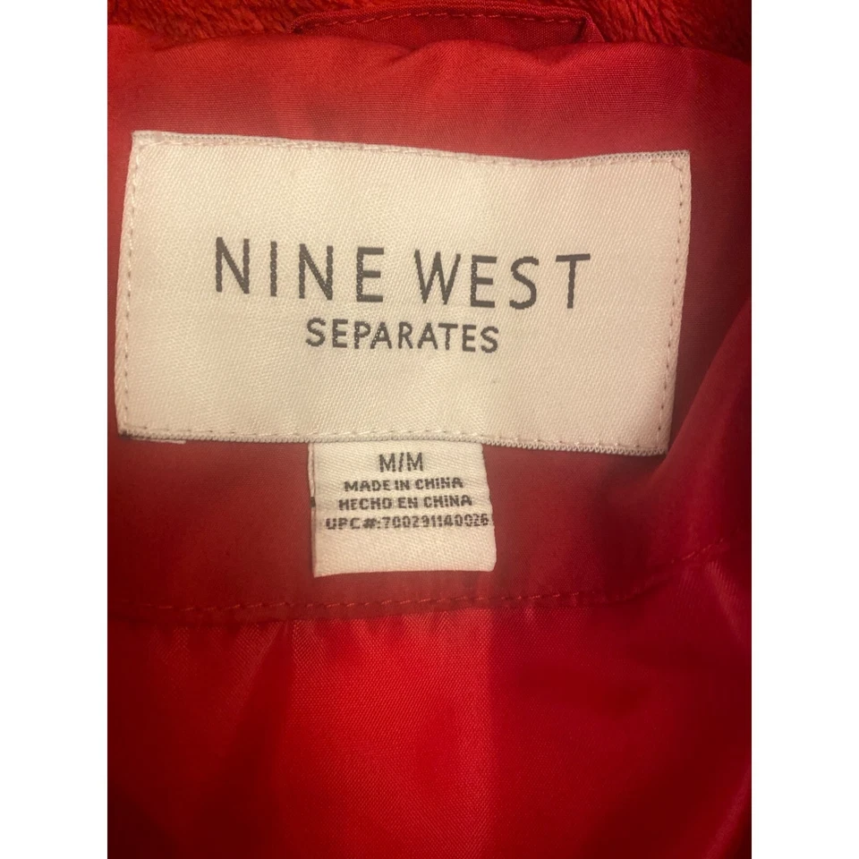 Chaqueta Abrigo Nine West Separates Acolchada GIII Roja Mujer Cremallera Completa Puffer Mediana Foto 2 de 4