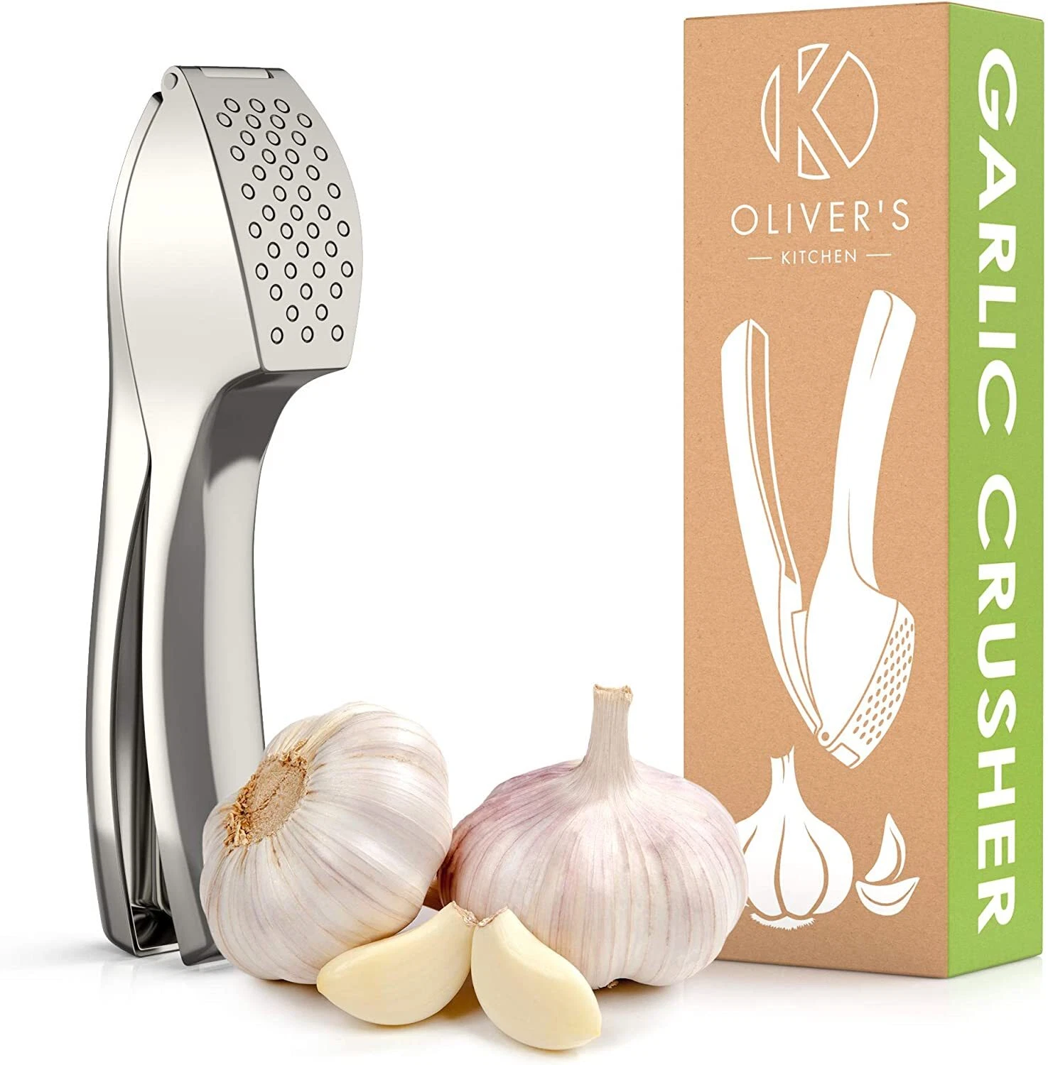 Oliver's Kitchen Premium Garlic Press Super Easy to Use & Clean Garlic Crusher
Opens in a new window