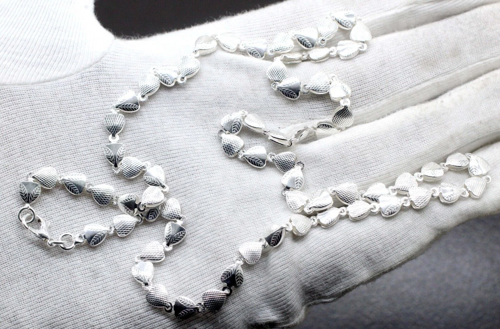 925 Sterling Silver Handmade Jewelry Beautiful Adorable Chain Necklace S-20-22"