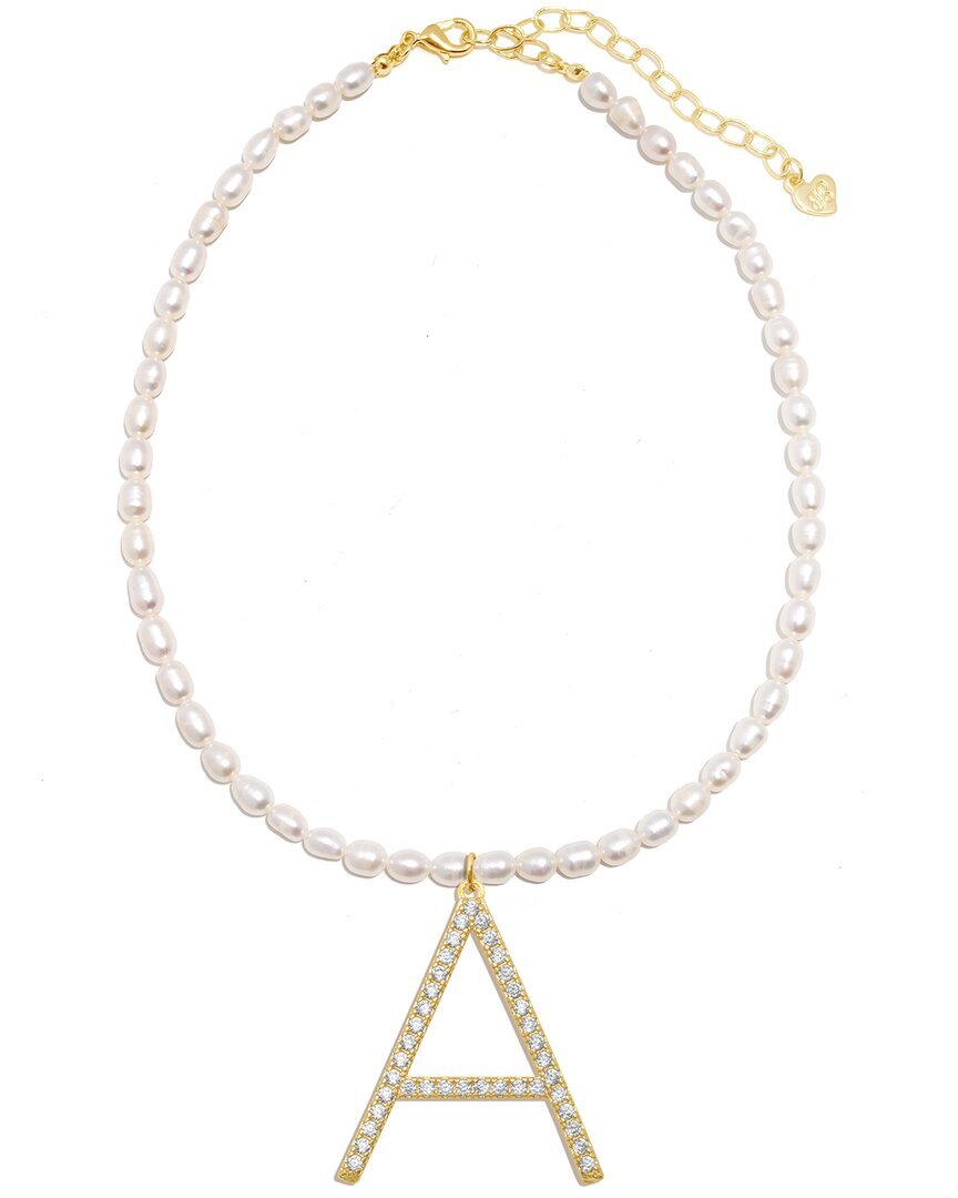 Женское колье Frasier Sterling из пресноводного жемчуга Cz с инициалом капельницы (A-Z)