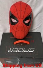 US Spider-Man Mask Moving Eyes Cosplay Prop Remote Control Ring LED Blink Eyes